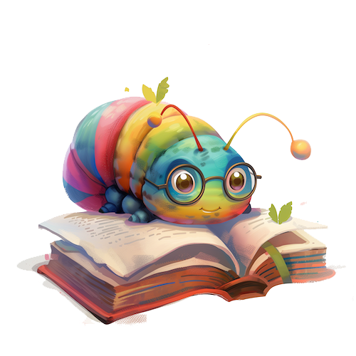 SmartyStory book  worm mascot